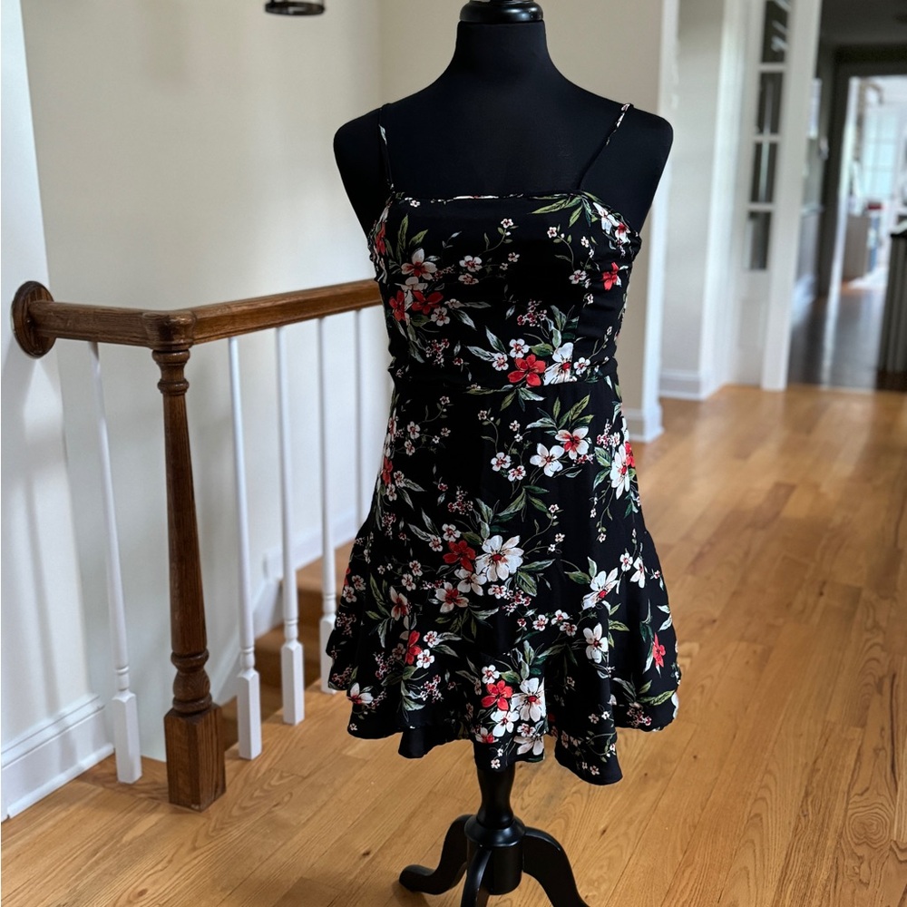 Xhilaration Black Floral Mini Dress